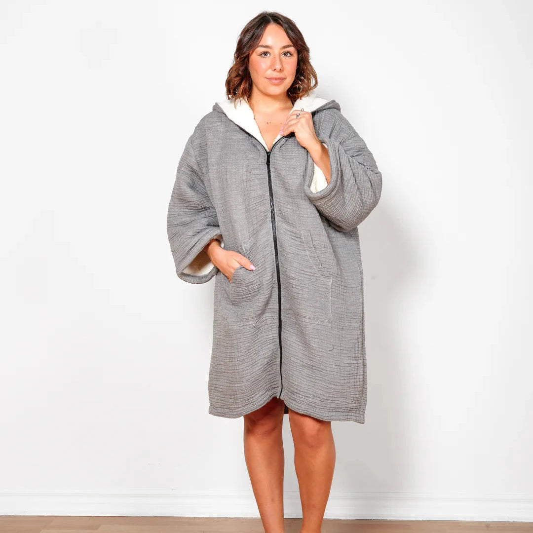 Polar Fleece Zip Poncho