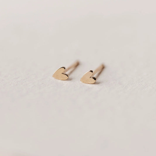 Everyday Little Lovely Heart Earring - Yellow Gold