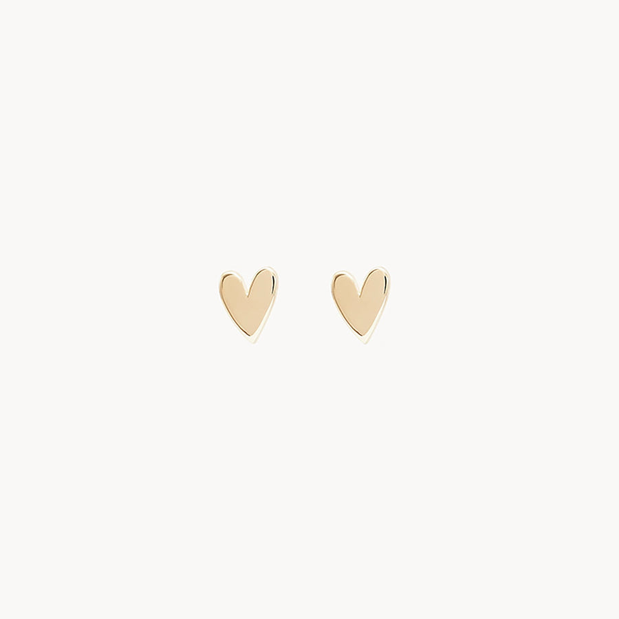 Everyday Little Lovely Heart Earring - Yellow Gold