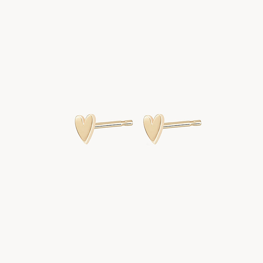 Everyday Little Lovely Heart Earring - Yellow Gold