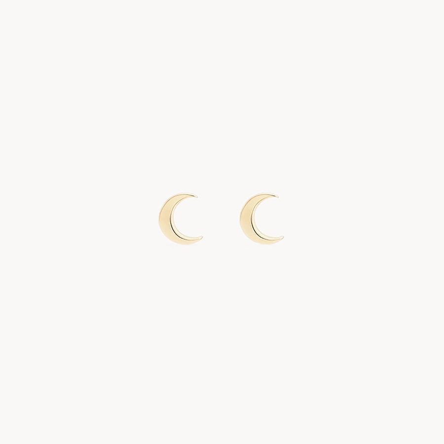 Everyday Little Crescent Moon Earring - Yellow Gold