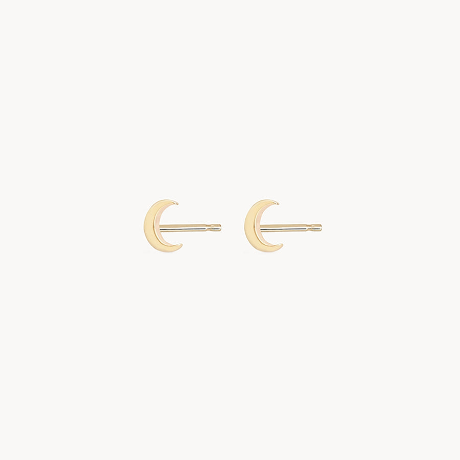 Everyday Little Crescent Moon Earring - Yellow Gold