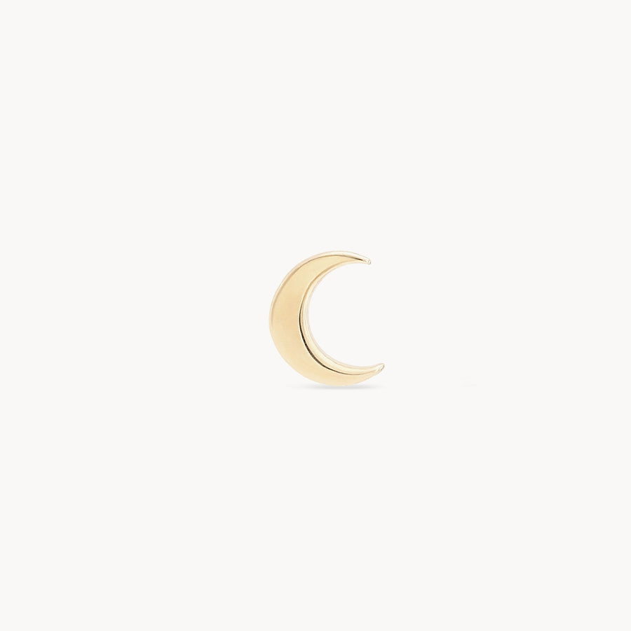 Everyday Larger Crescent Moon Earring - Yellow Gold