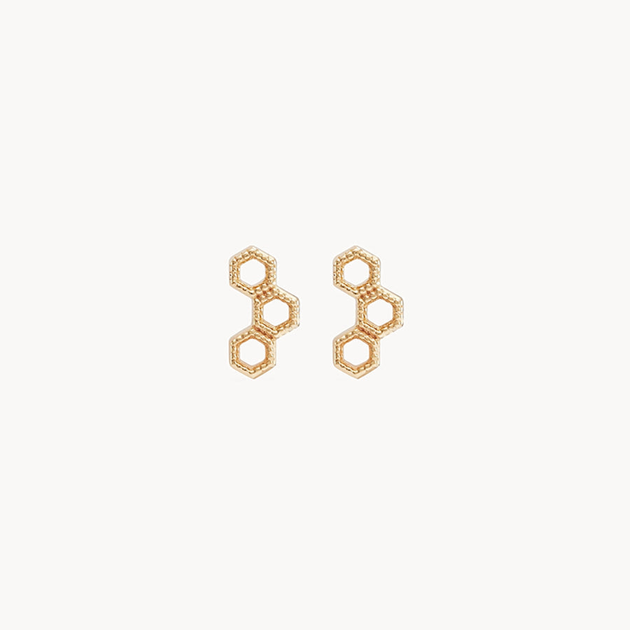 Honeycomb Earring - Yellow Gold