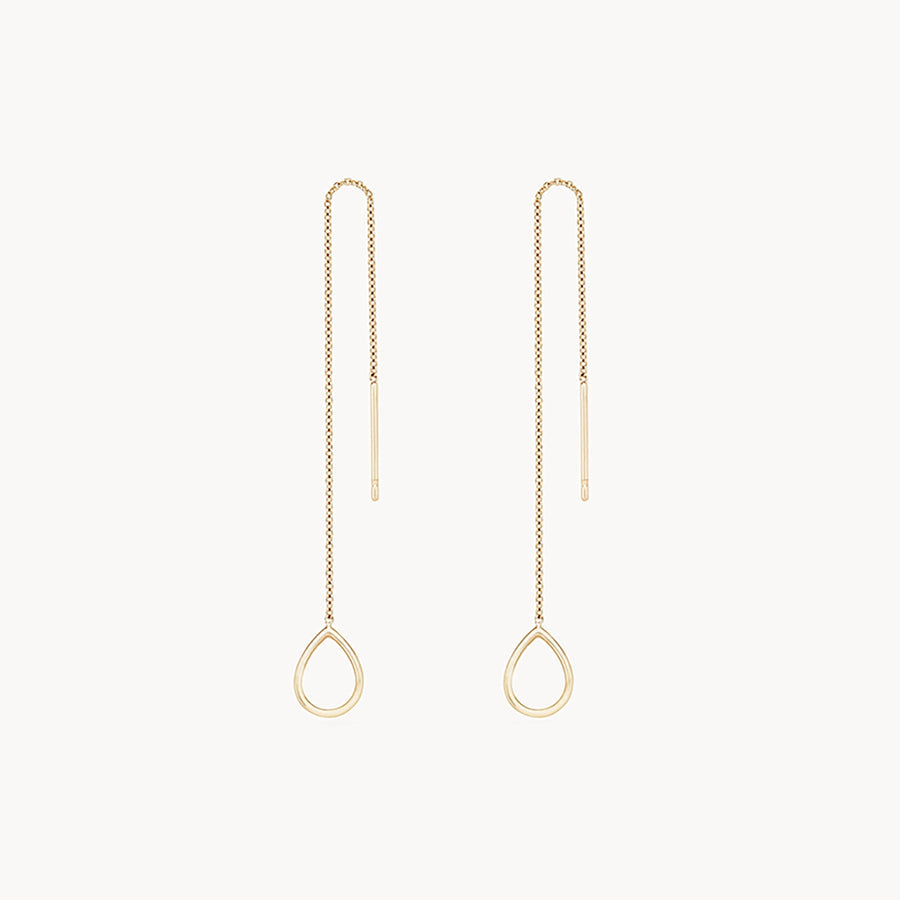 Honey Dipper Dainty Threader Earring - Yellow Gold