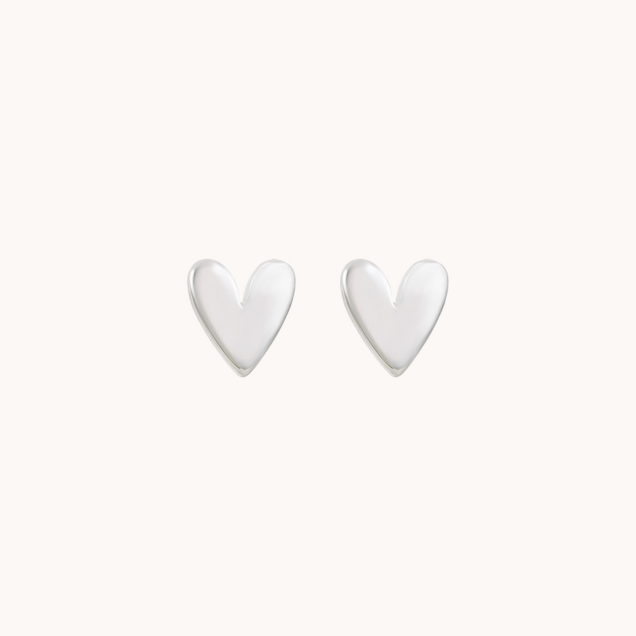 Lovely Heart Earring - Silver