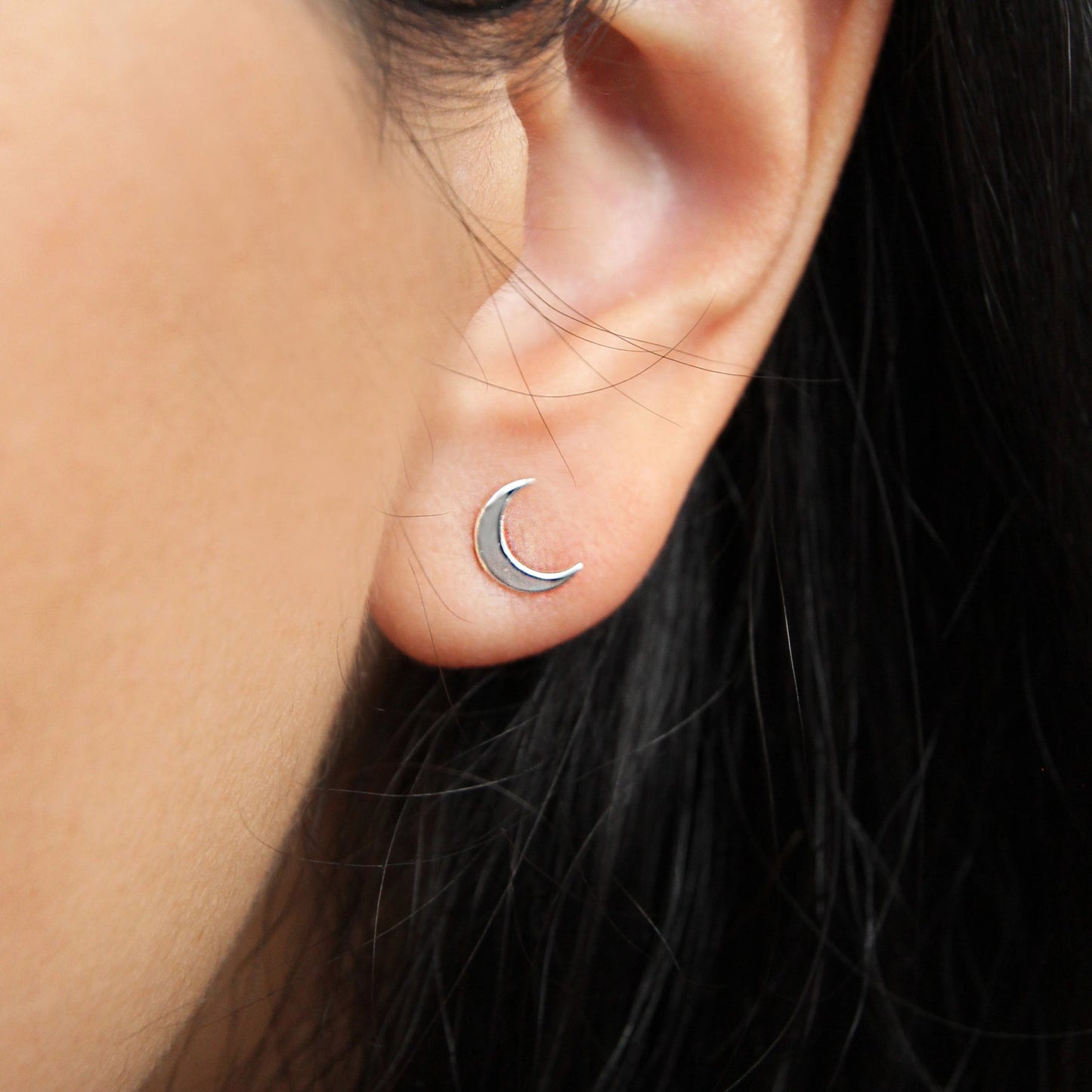 Crescent Moon Earring - Silver