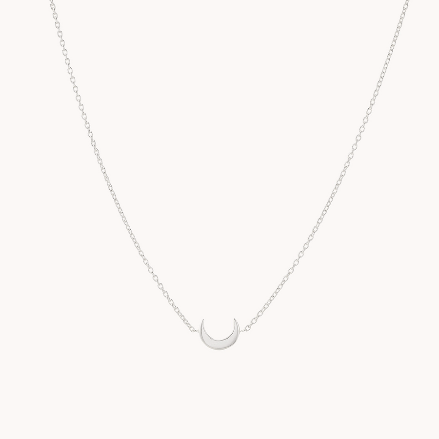 Crescent Moon Necklace - Silver