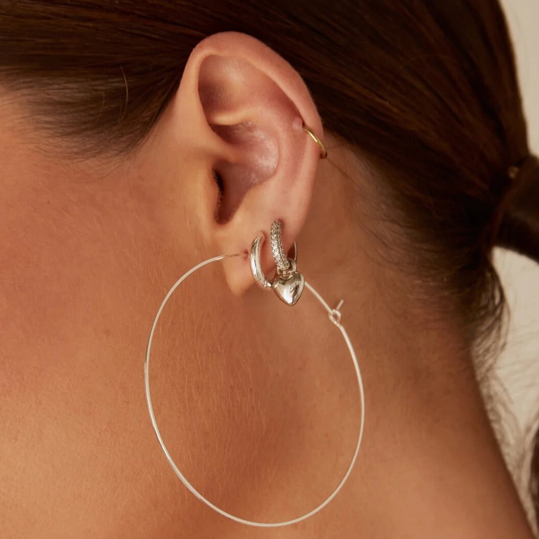 Capri Wire Hoops - Silver