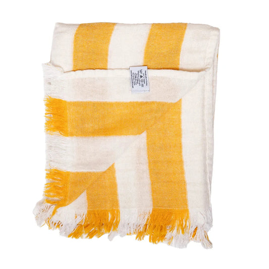 The Banks Stripe Towel - Saffron