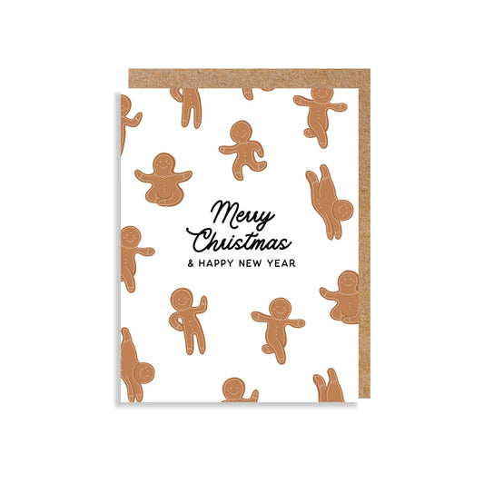 Dancing Gingerbread Christmas Card