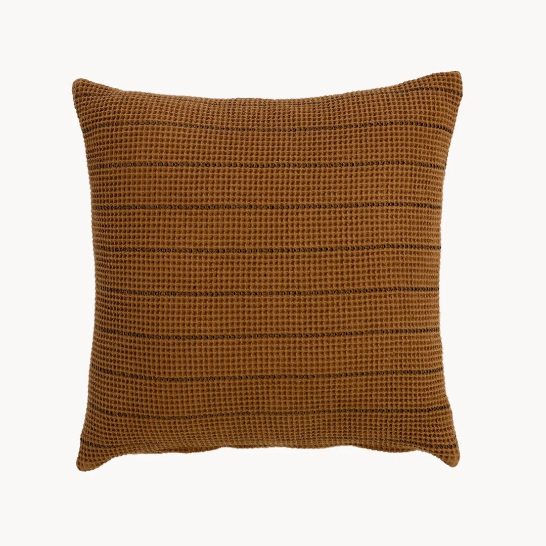 Arda Pillow - Honey / Black 18x18"