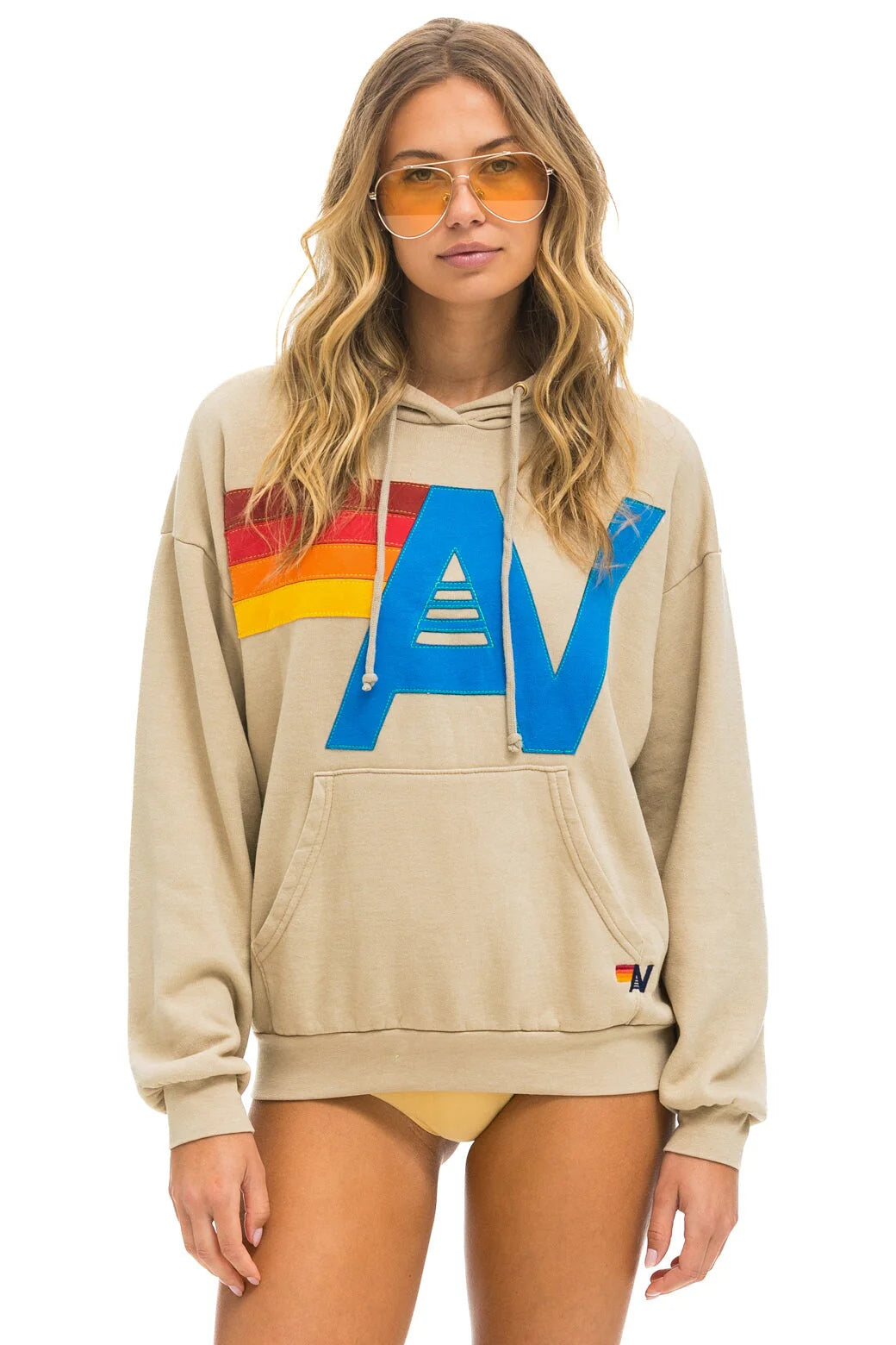 Logo Stitch Relaxed Hoodie - Sand