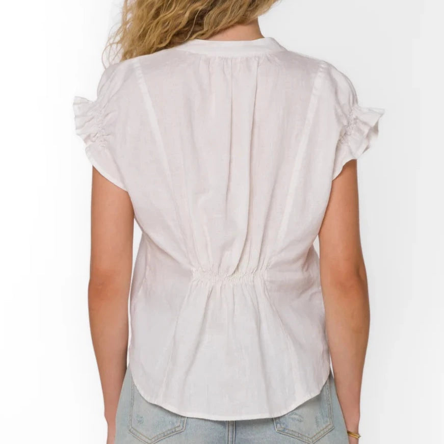 Avery Linen Top - Optic White