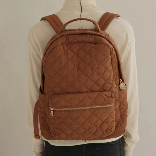 Quilted Backpack - Walnut