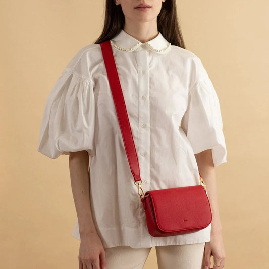 Compact Satchel - Red Pebble